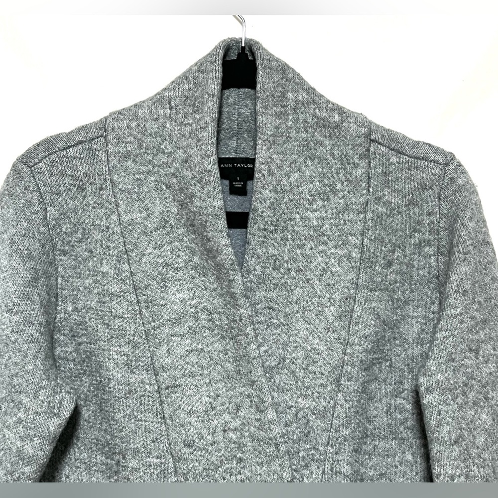 Ann Taylor Long Snap Front Thick Knit Cardigan Sweater Coat Outdoor Cozy Winter - Picture 3 of 10
